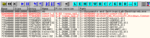 Loaded modules at the decrypted EP