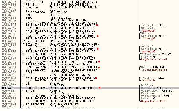 Manipulating suspicious domain name buffer